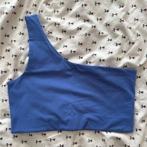 Girlfriend Collective Bianca One Shoulder Bra Blue L
